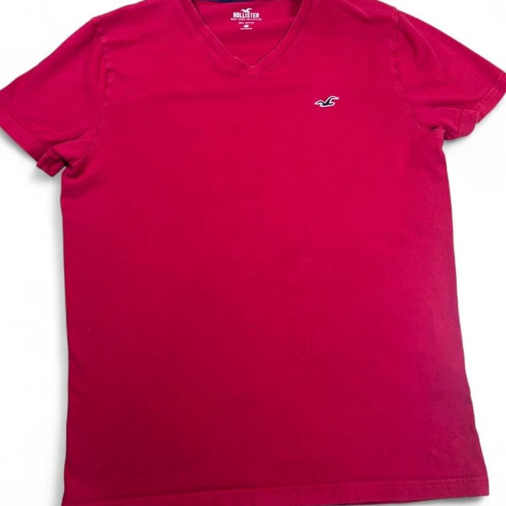 Hollister-co Men's Pink and Red T-shirt